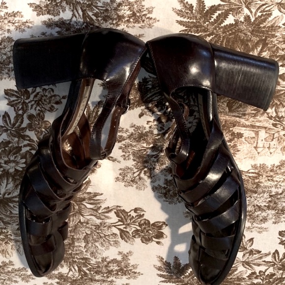 Enzo Angiolini Vintage Fisherman Stack Heel Sandals/Shoes - Picture 3 of 5